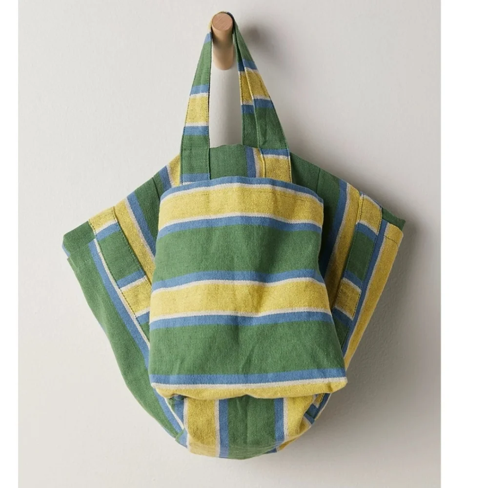 FREE PEOPLE Oversized Tote Bag- GREEN - Picture 3 of 9